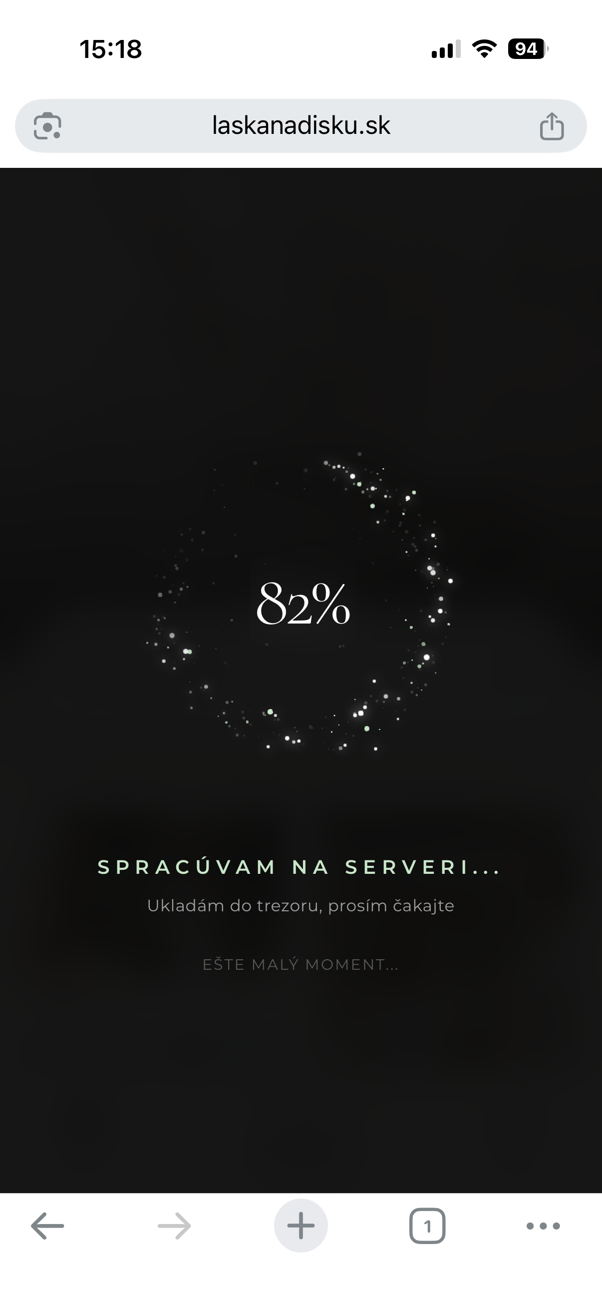Moment skenovania QR kódu
